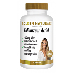 Golden Naturals Foliumzuur Actief Tabletten 90TB