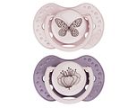 Difrax LOVI Dynamic Pacifier 6-18 Months Botanic Pink Purple - Fopspeen 2ST