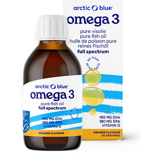 Arctic Blue Omega 3 Pure Fish Oil Orange Flavour 250ML