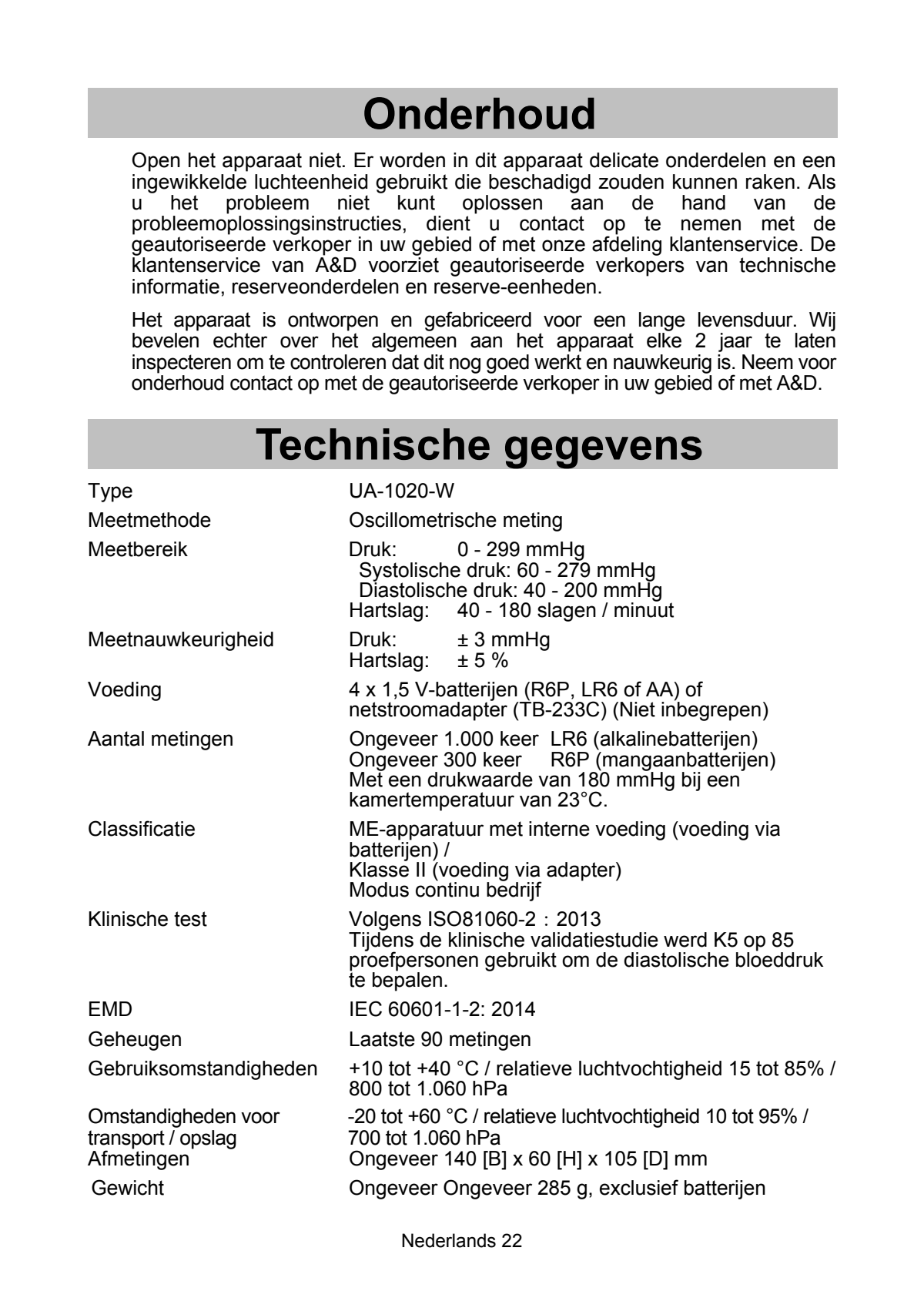 UA-1020-WAF Bovenarm Bloeddrukmeter afbeelding van document #24, instructions