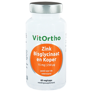 VitOrtho Zink Bisglycinaat En Koper Capsules 60VCP