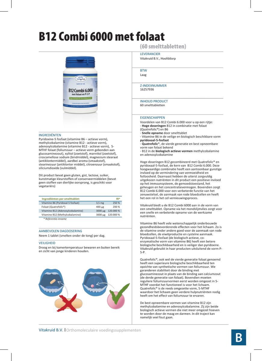 B12 Combi 6.000® met Actief Folaat Vitamine afbeelding van document #1, info_folder