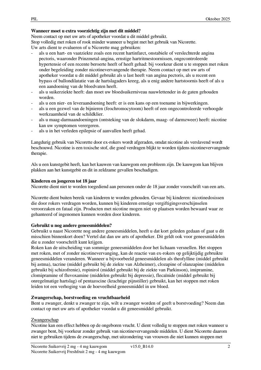 Suikervrij 2mg Kauwgom afbeelding van document #2, leaflet
