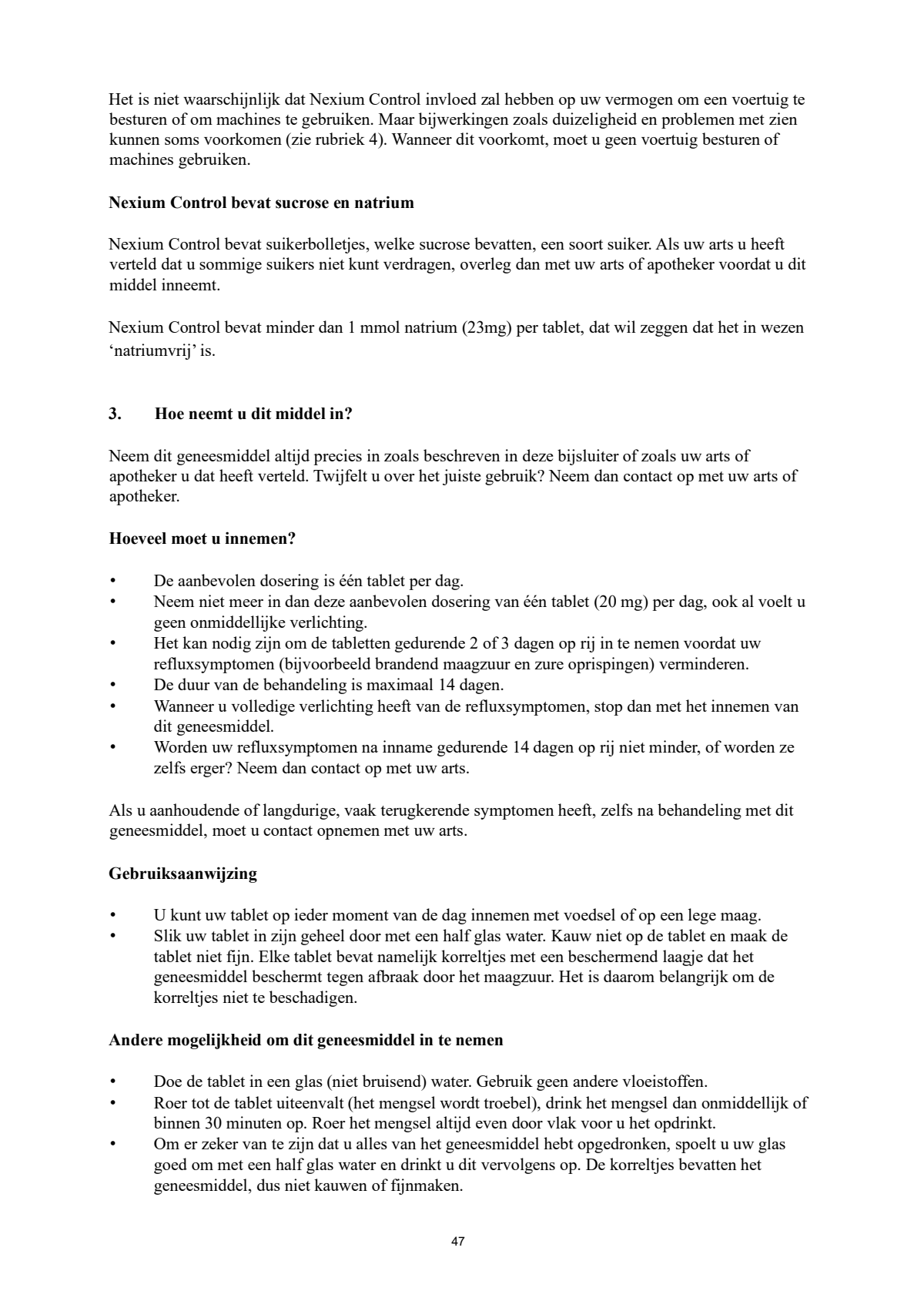 Control Tabletten - voor brandend maagzuur afbeelding van document #47, leaflet