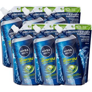 Nivea Men Energy 3-in-1 Douchegel Navulling Multiverpakking 6x500ML