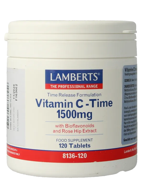 Lamberts Vitamine C 1500 mg Time Release & Bioflavonoiden Tabletten 120TB