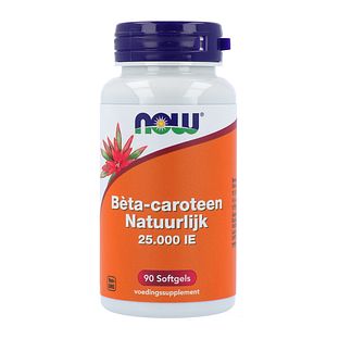 NOW Bèta-caroteen Natuurlijk 25.000 IE Softgels 90ST