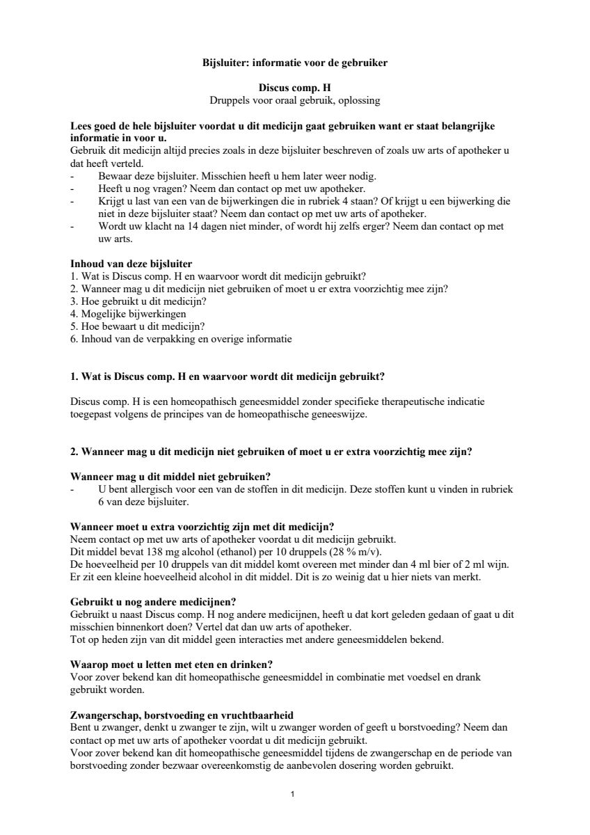 Discus Compositum H afbeelding van document #1, leaflet