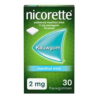 Nicorette Suikervrij Kauwgom 2 mg Menthol Mint 30ST