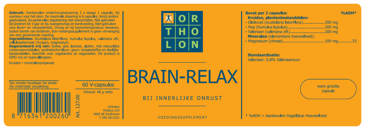 Brain Relax Capsules afbeelding van document #1, label