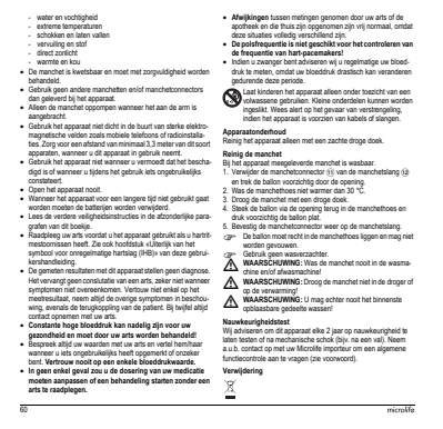 Microlife BP Bloeddrukmeter B3 Comfort PC afbeelding van document #62, instructions