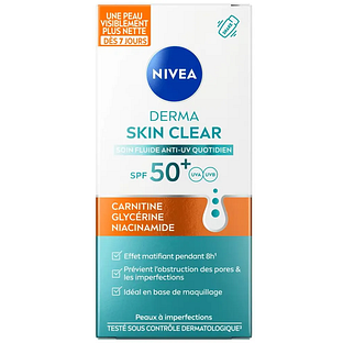 Nivea Derma Skin Clear SPF50+ Zon Fluide 40ML