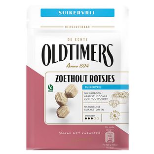 Autodrop Oldtimers Zoethout Rotsjes Suikervrij 100GR Autodrop Oldtimers Zoethout Rotsjes Suikervrij 100GR