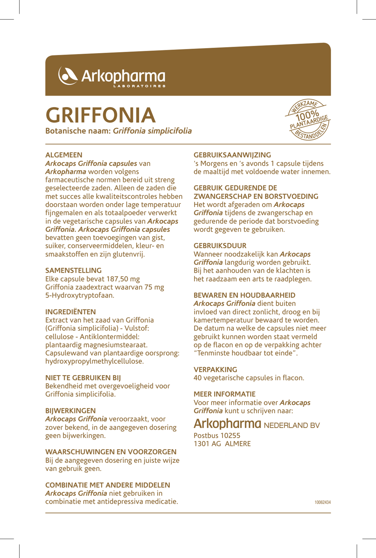 Griffonia Capsules afbeelding van document #1, instructions