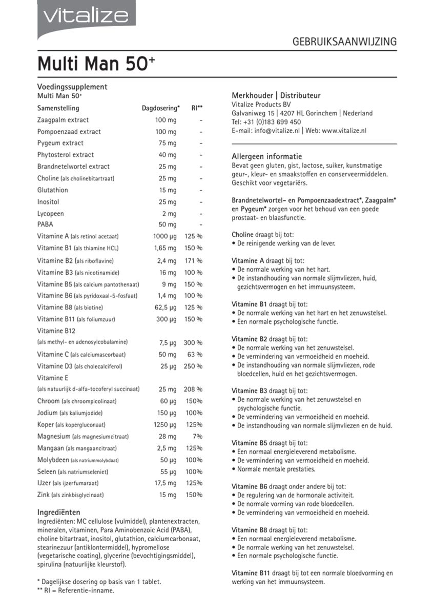 Multi Man 50+ Compleet Tabletten afbeelding van document #1, instructions