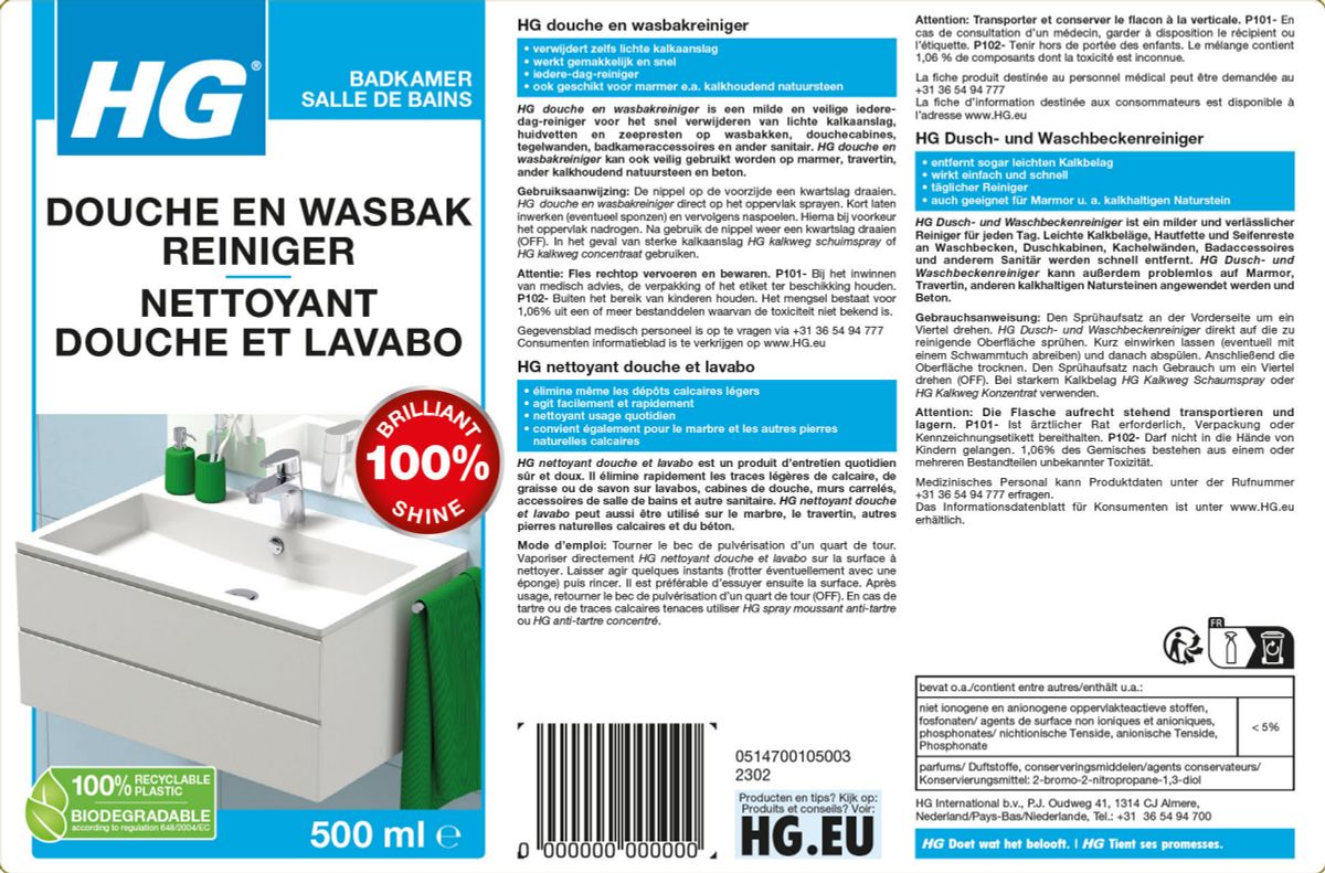 Douche & Wasbak Reiniger - iedere dag afbeelding van document #1, label