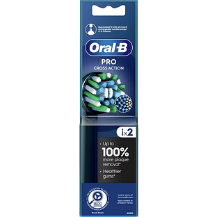 Oral-B Pro Opzetborstels Cross Action Zwart 2ST Oral-B Pro Opzetborstels Cross Action Zwart 2ST