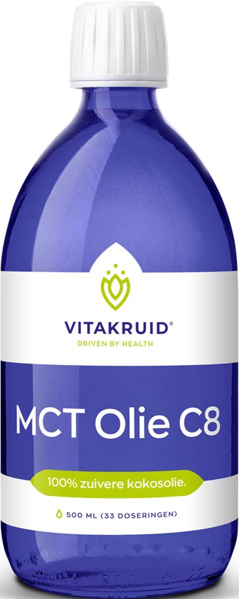Vitakruid MCT Olie C8 100% zuivere & duurzame kokosolie 500ML