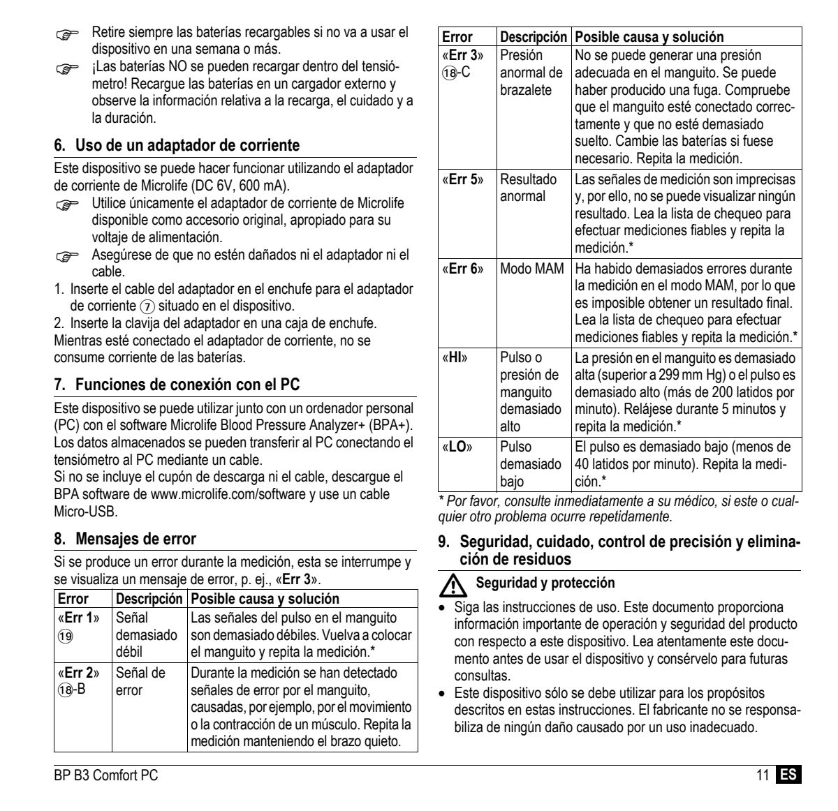 Microlife BP Bloeddrukmeter B3 Comfort PC afbeelding van document #13, instructions