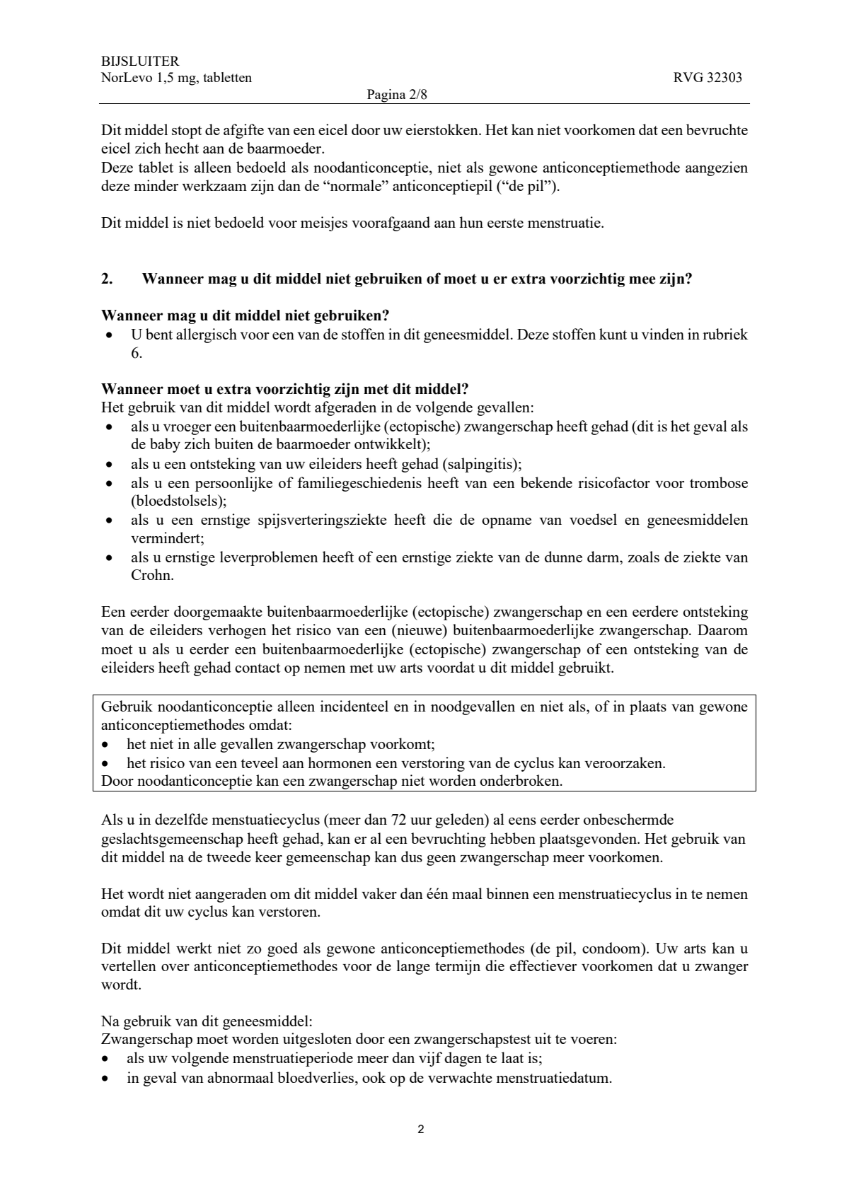 Morning After Pil 1,5 mg afbeelding van document #2, leaflet