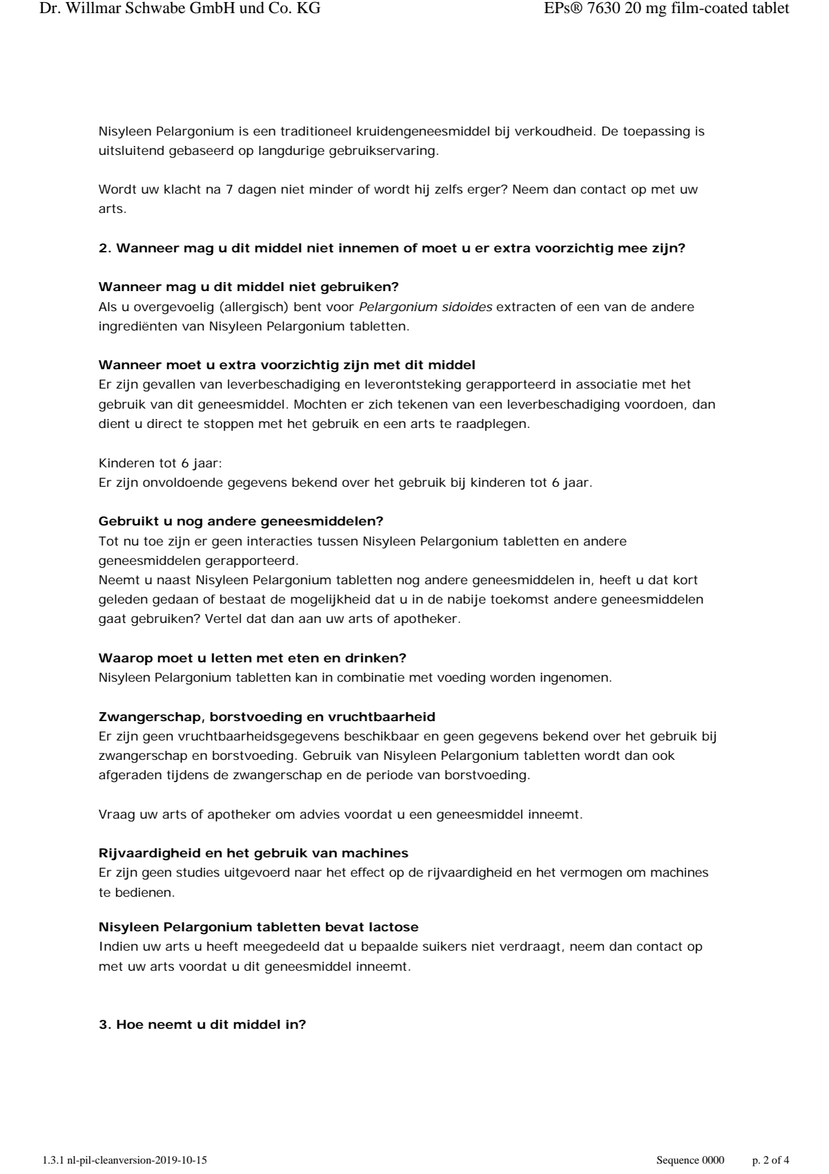 Nisyleen Pelargonium Tabletten afbeelding van document #2, leaflet