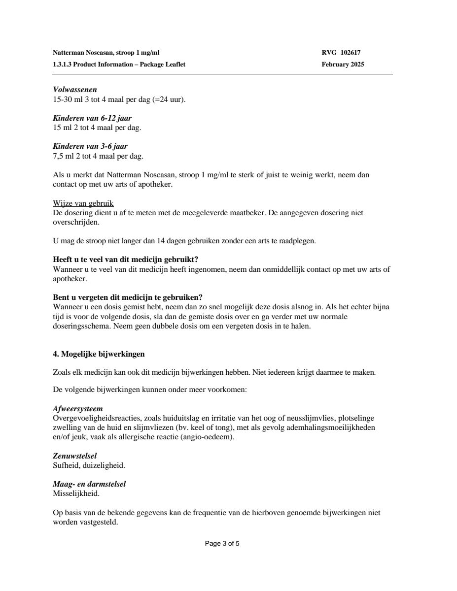 Noscasan Stroop bij prikkelhoest afbeelding van document #3, leaflet