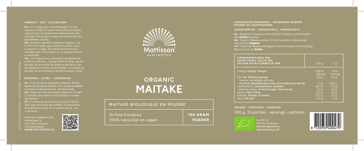 Biologische Maitake Poeder afbeelding van document #1, label