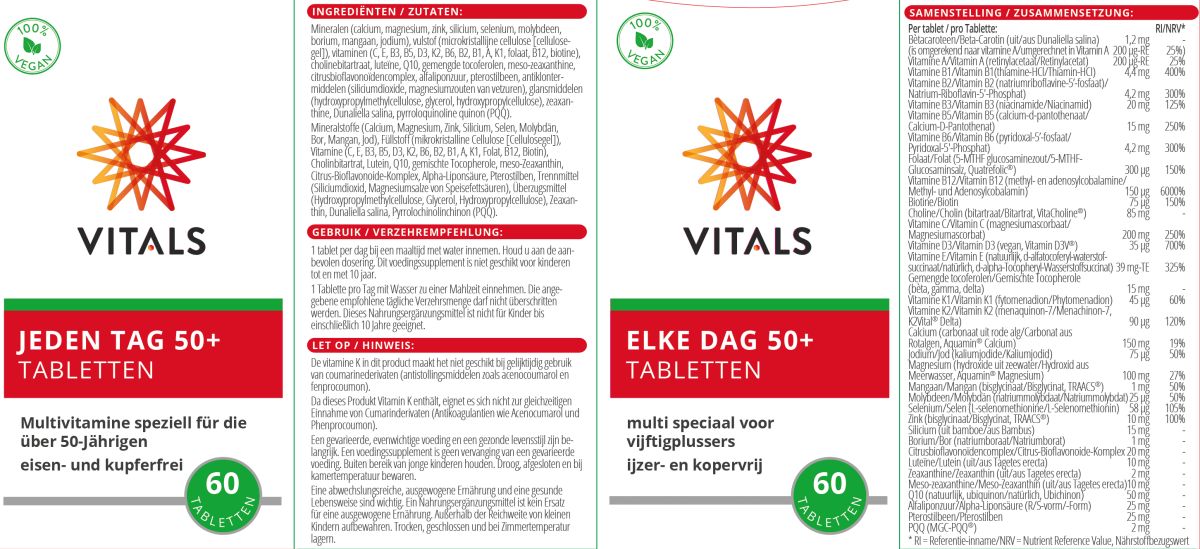 Elke Dag 50+ Tabletten afbeelding van document #1, label