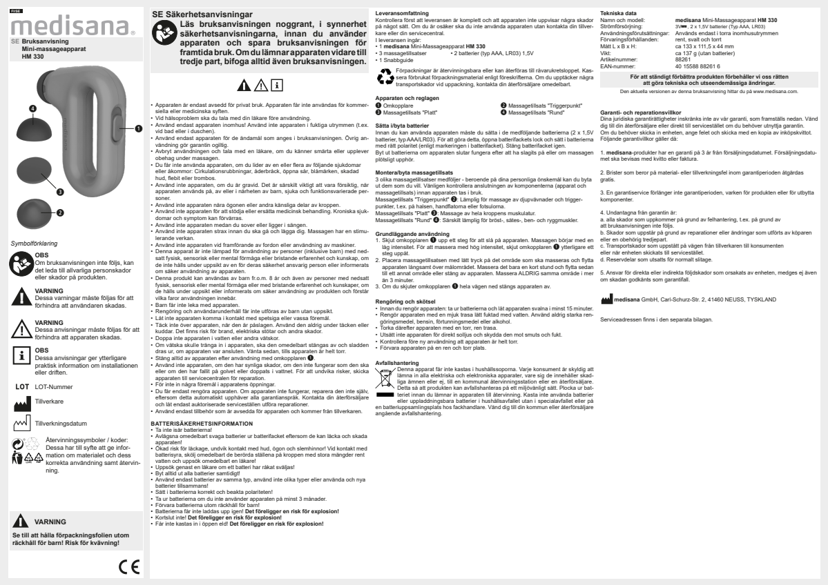 HM 330 Mini Hand Massage afbeelding van document #10, instructions