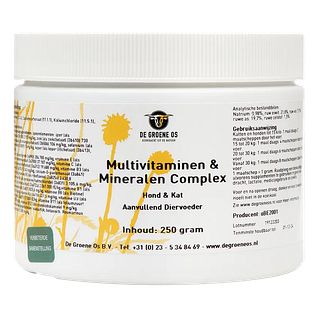 De Groene Os Multivitaminen- en Mineralen Complex Hond & Kat 250GR De Groene Os Multivitaminen- en Mineralen Complex Hond & Kat 250GR