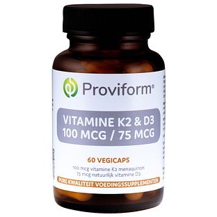 Proviform Vitamine K2 100 mcg & D3 75 mcg Capsules 60VCP Proviform Vitamine K2 100 mcg & D3 75 mcg Capsules 60VCP