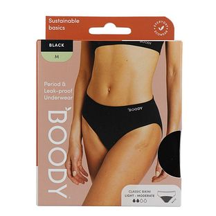 Boody Menstruatieondergoed Bikinislip Zwart Licht / Normaal Maat M 1ST