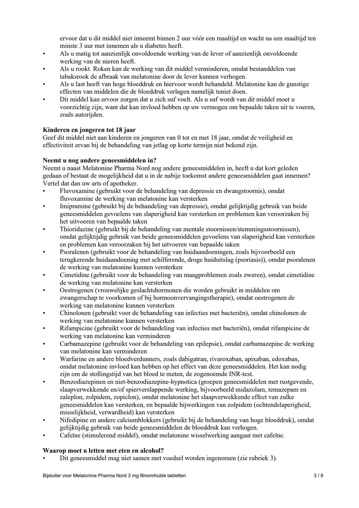 Melatonine 3mg Tabletten afbeelding van document #3, leaflet