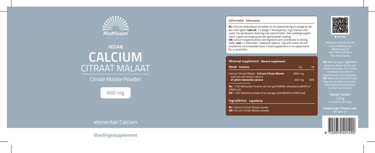 Calcium Citraat Malaat Poeder afbeelding van document #1, label