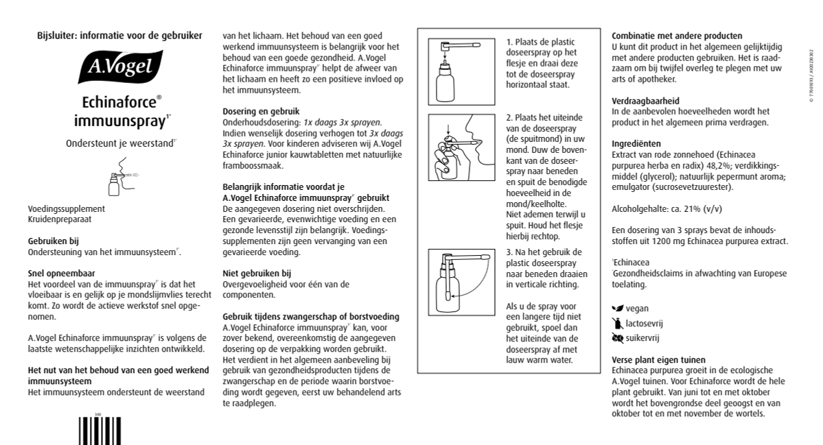 Echinaforce Immuunspray¹* afbeelding van document #1, instructions