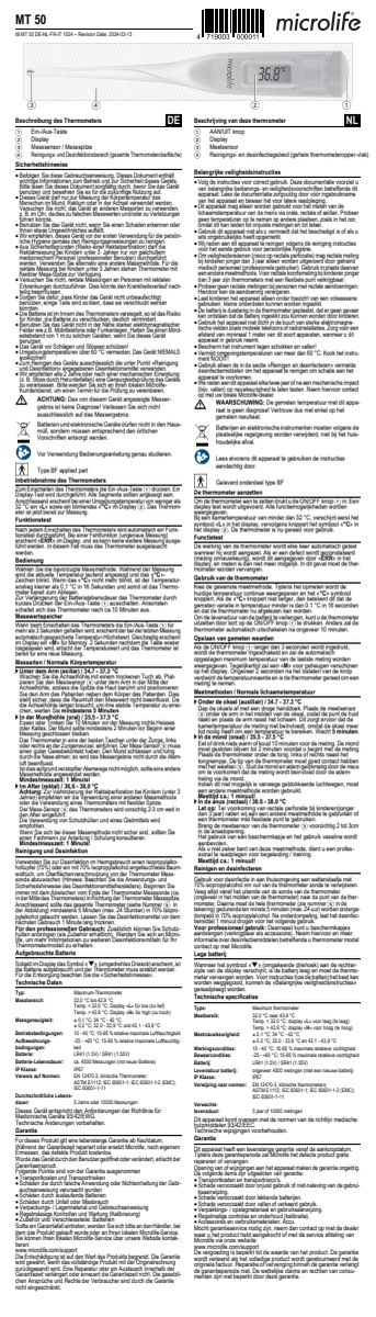 Microlife Thermometer MT50 Pen afbeelding van document #1, instructions