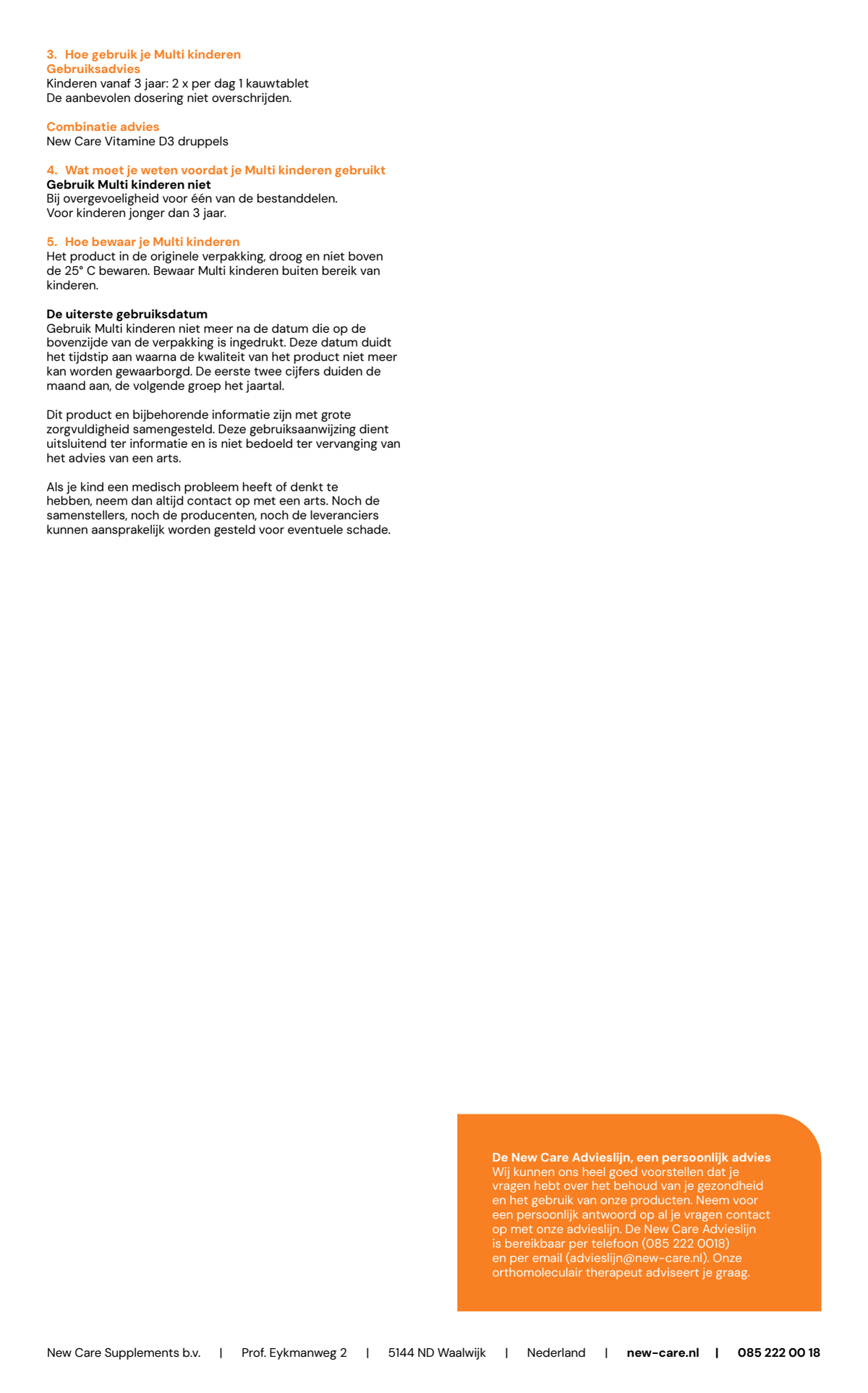 Multi Kinderen Kauwtabletten afbeelding van document #2, instructions