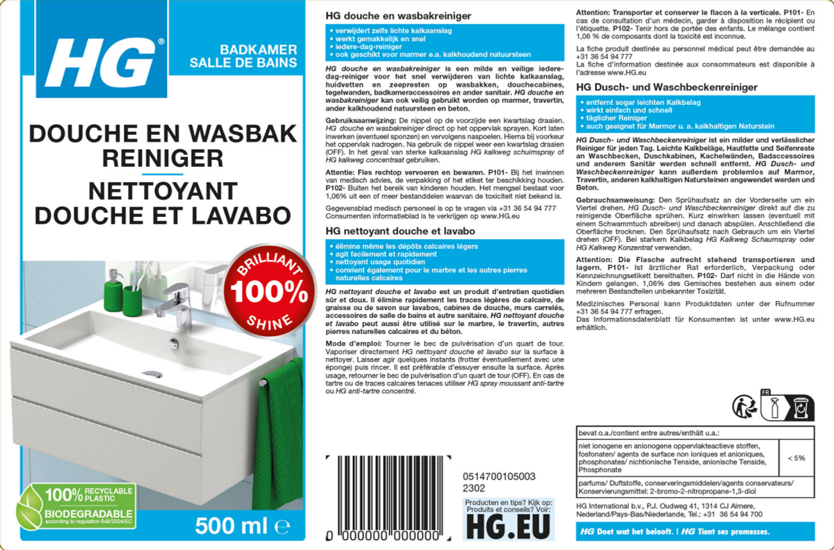 Douche & Wasbak Reiniger - iedere dag afbeelding van document #1, label