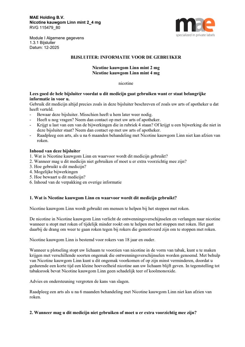 Nicotine Kauwgom Mint 2mg afbeelding van document #1, leaflet