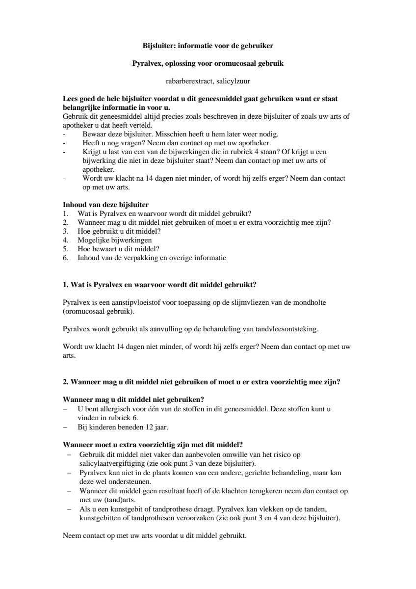 Pyralvex Mondvloeistof afbeelding van document #1, leaflet