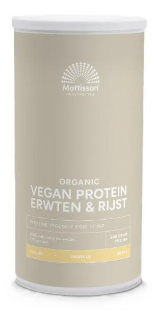 Mattisson HealthStyle Organic Vegan Protein Erwten & Rijst Vanille Poeder 500GR