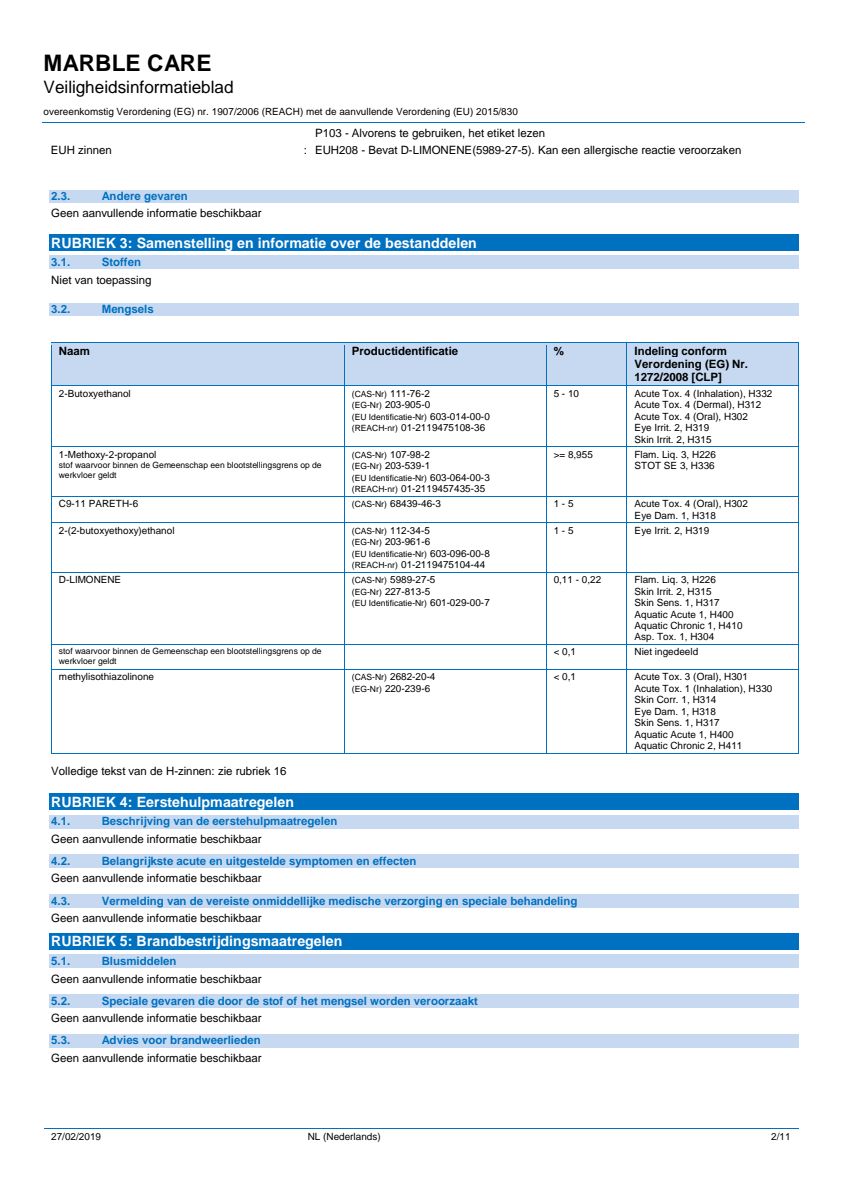Marble Care Marmer Reiniger afbeelding van document #2, info_folder
