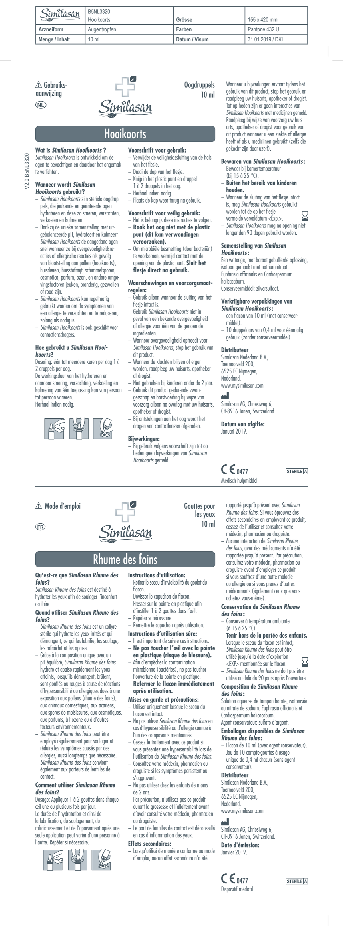 Hooikoorts Oogdruppels afbeelding van document #1, instructions