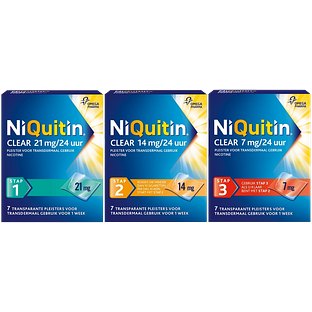 Niquitin Clear Pleister Tien Weken Behandeling 10ST Niquitin Clear Pleister Tien Weken Behandeling 10ST