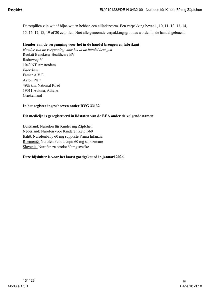 voor Kinderen Zetpil 60mg afbeelding van document #10, leaflet
