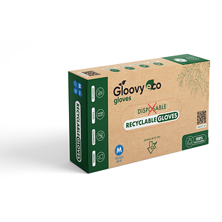 Gloovy Eco Recyclebare Handschoenen Blauw M 100ST Gloovy Eco Recyclebare Handschoenen Blauw M 100ST