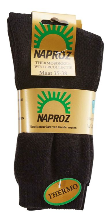 Naproz Thermo Sokken Zwart Maat 39-42 3 Paar