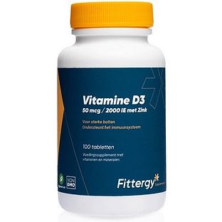 Fittergy Vitamine D3 50mcg Met Zink Tabletten 100TB