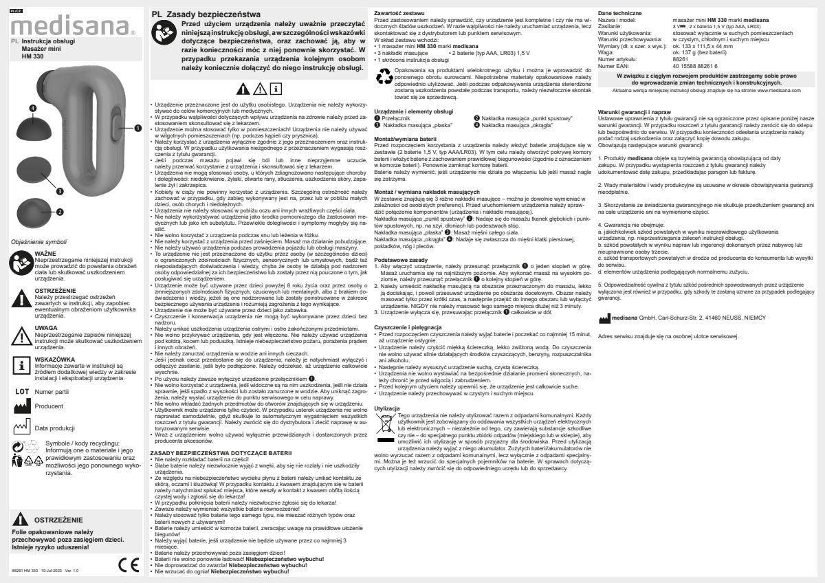 HM 330 Mini Hand Massage afbeelding van document #13, instructions