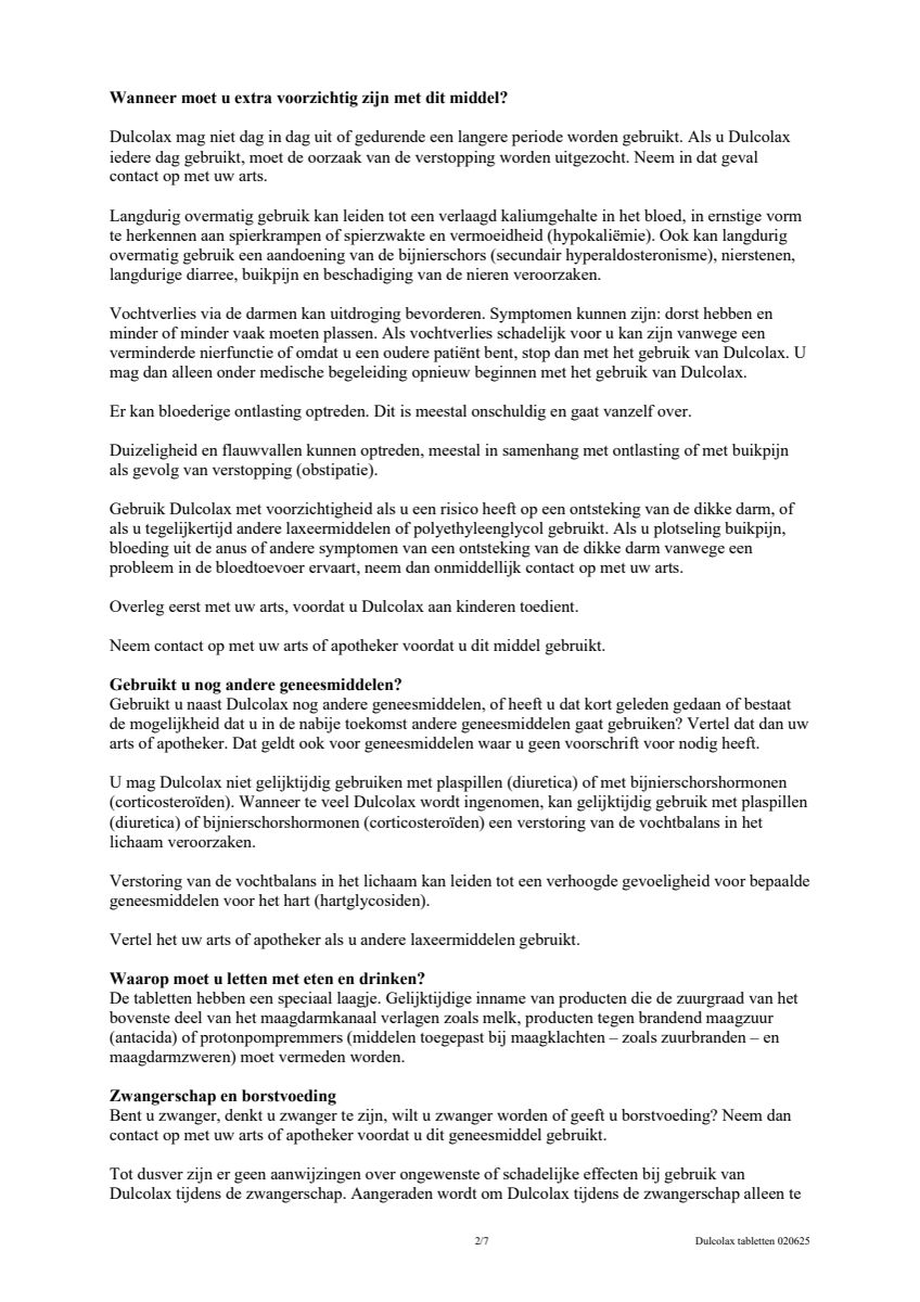 Maagsapresistente Bisacodyl 5mg Tabletten afbeelding van document #3, leaflet